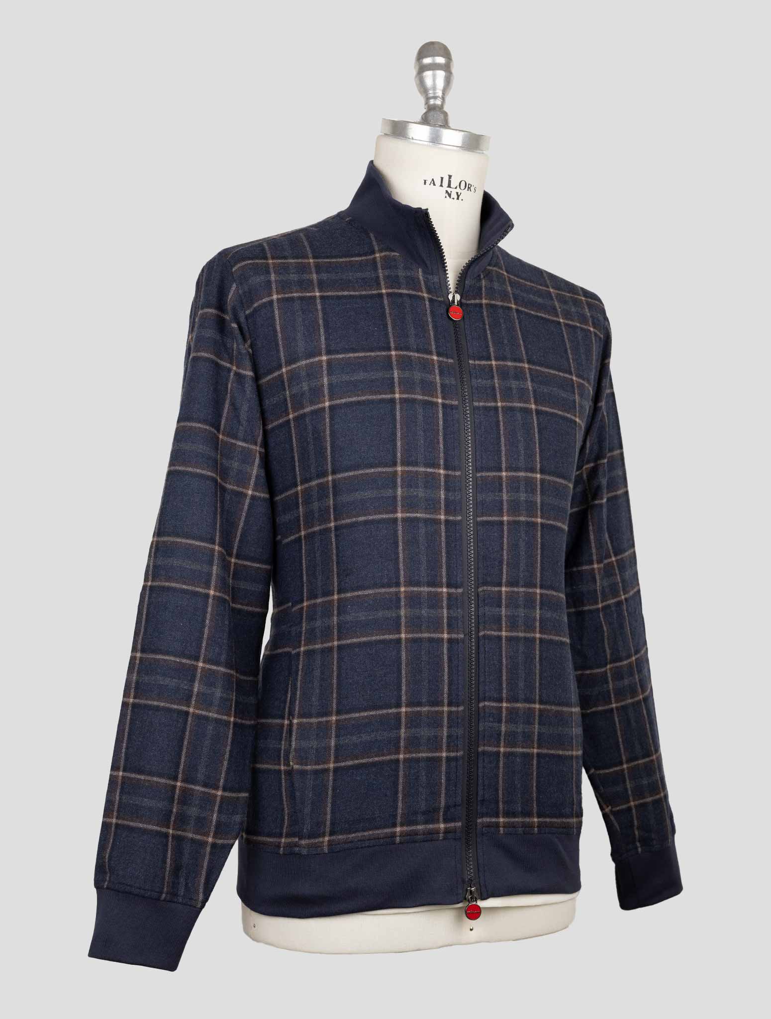 Kiton Blue Cotton Coat B-One