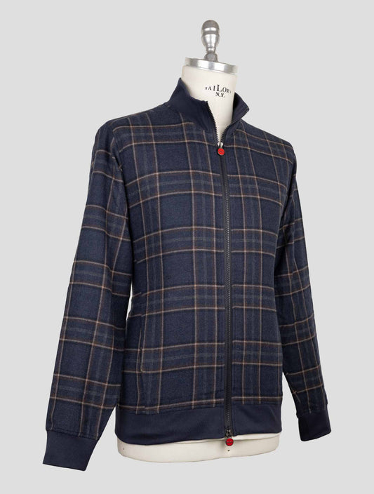 Kiton Blue Cotton Coat B-One