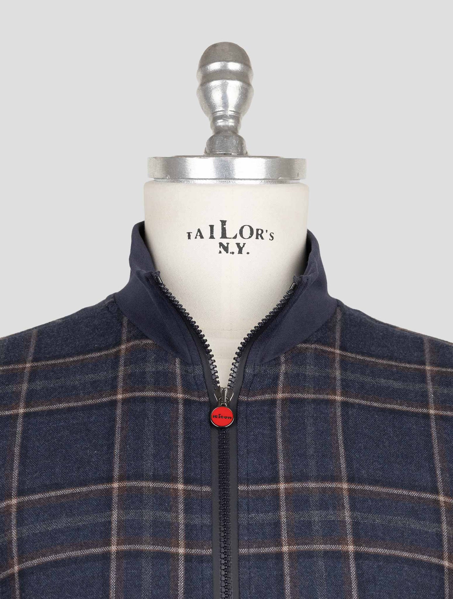 Kiton Blue Cotton Coat B-One