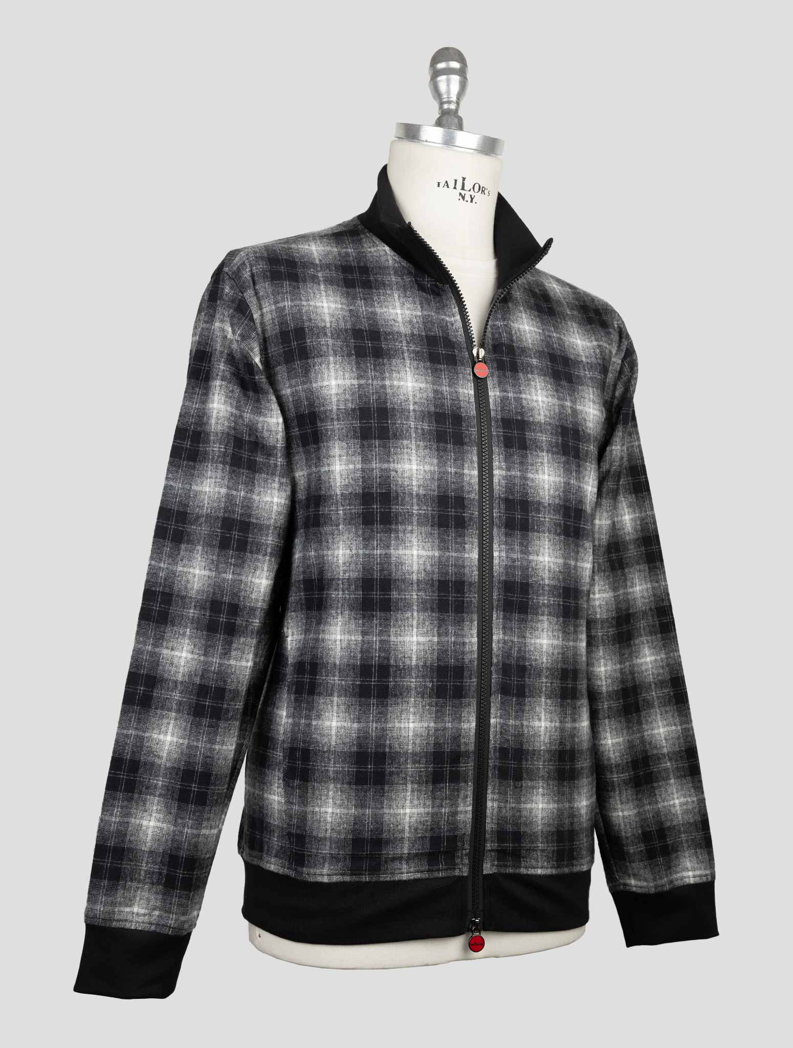 Kiton Black Cotton Coat B-One