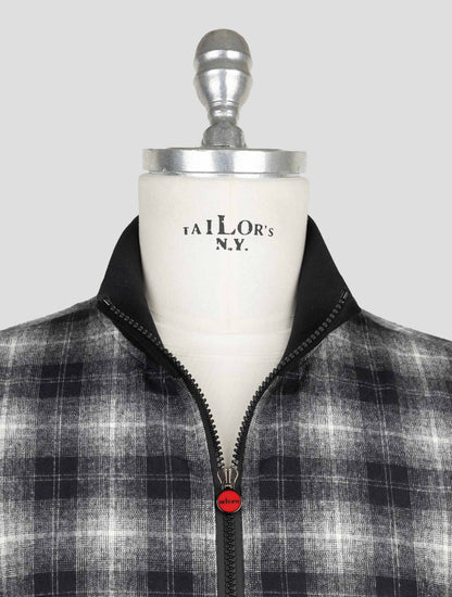 Kiton Black Cotton Coat B-One