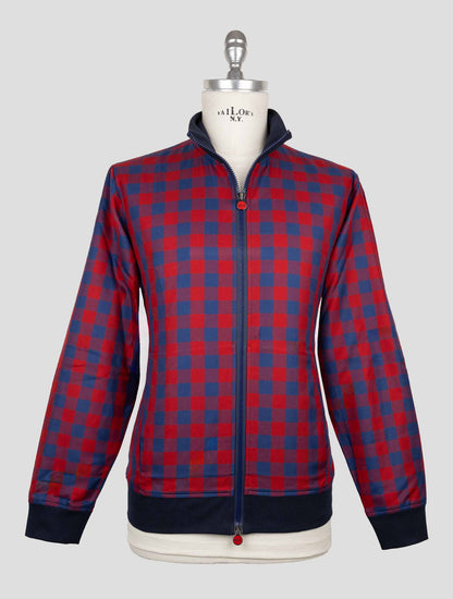 Kiton Blue Red Cotton Coat B-One