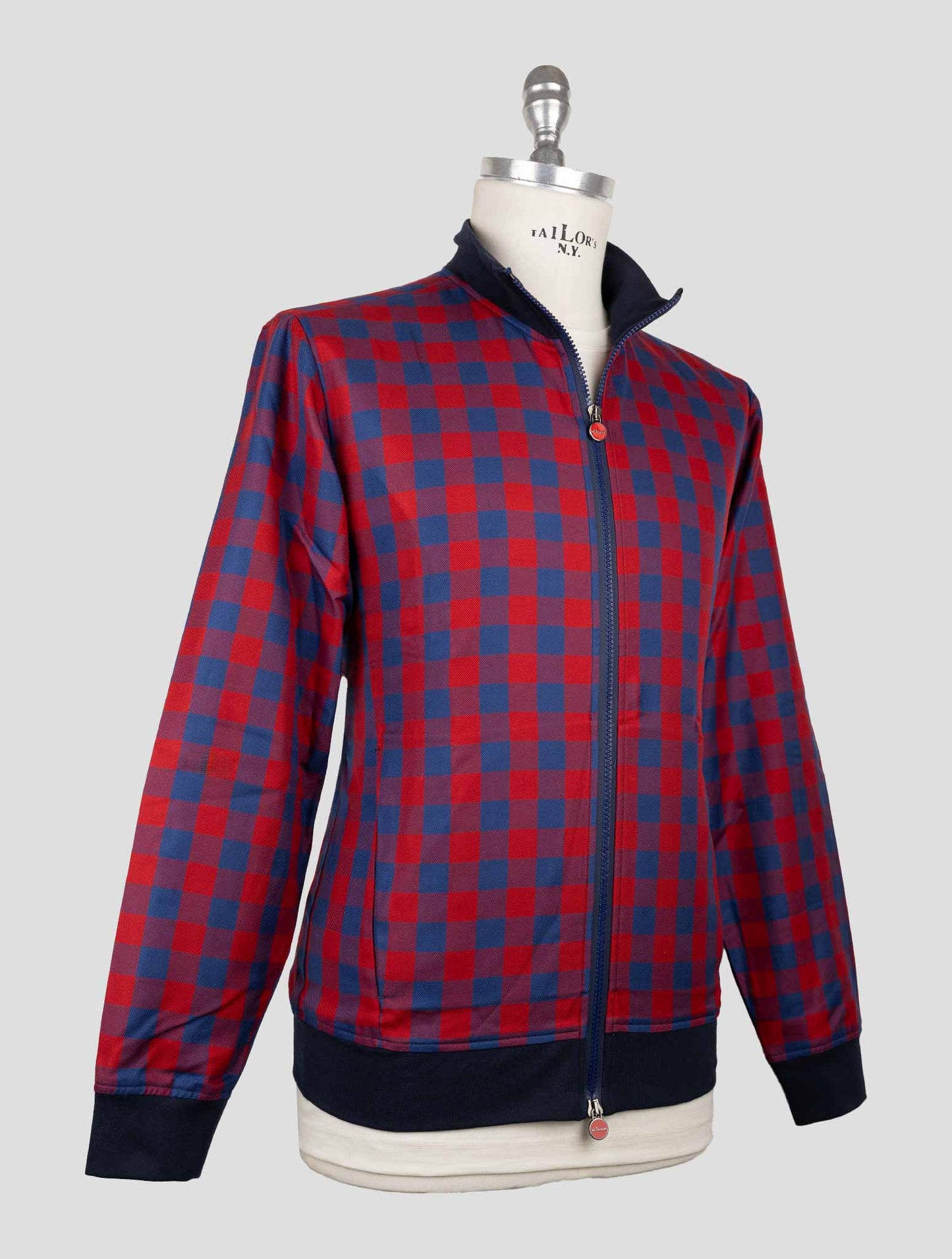 Kiton Blue Red Cotton Coat B-One