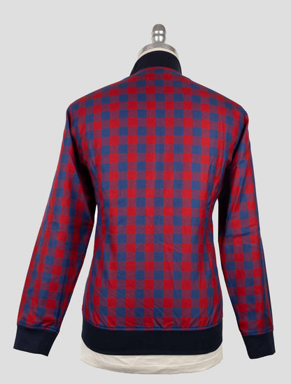 Kiton Blue Red Cotton Coat B-One