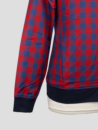 Kiton Blue Red Cotton Coat B-One