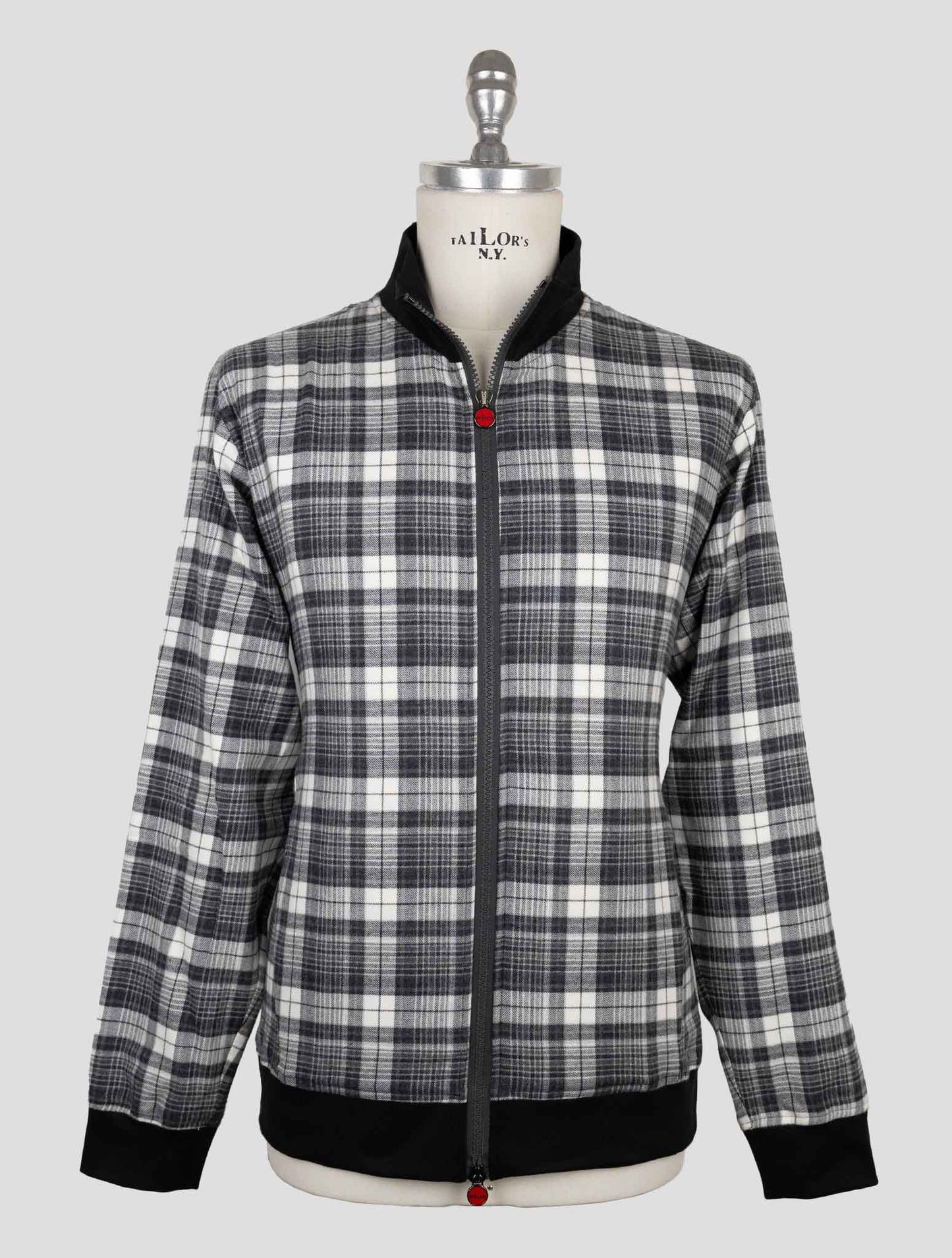 Kiton White Black Cotton Ea Coat B-One