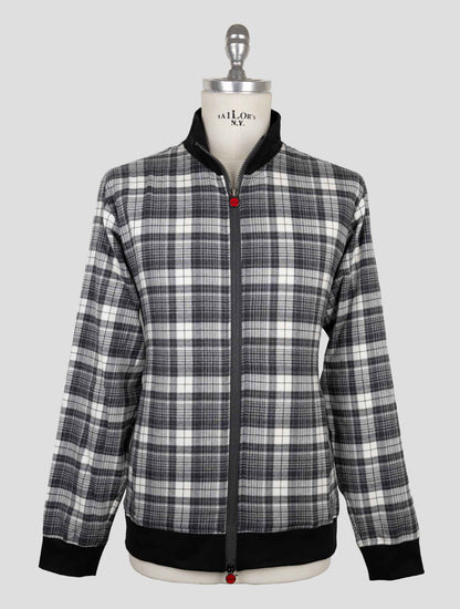 Kiton White Black Cotton Ea Coat B-One