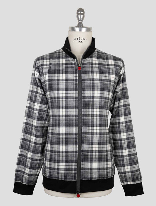 Kiton White Black Cotton Ea Coat B-One