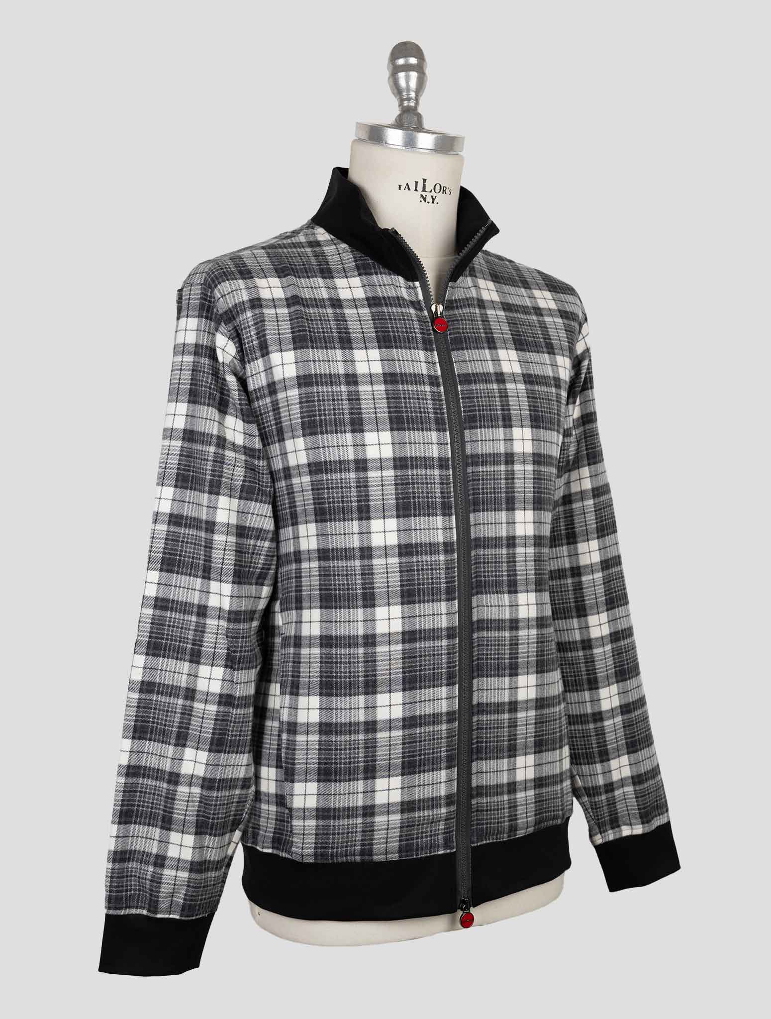 Kiton White Black Cotton Ea Coat B-One
