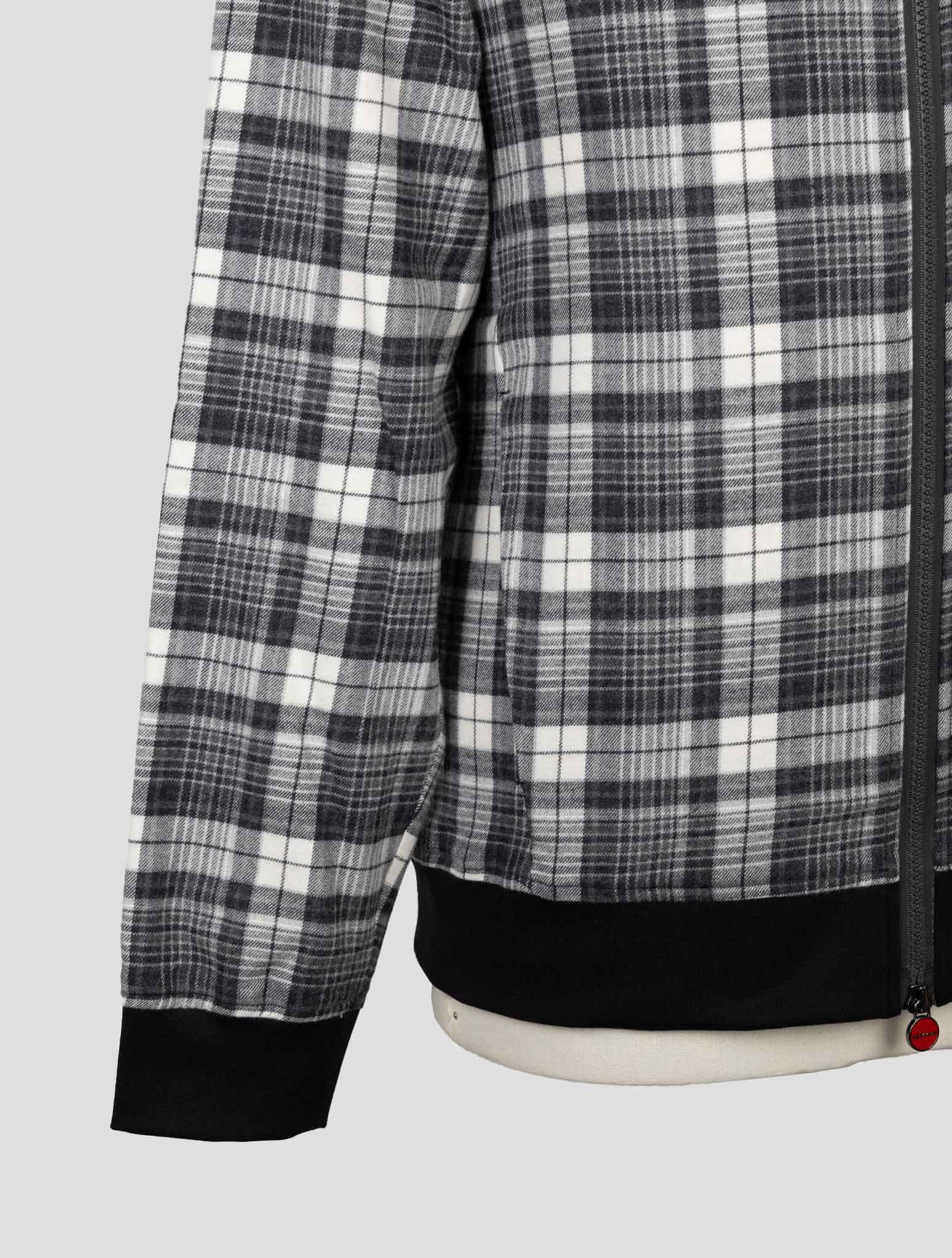 Kiton White Black Cotton Ea Coat B-One