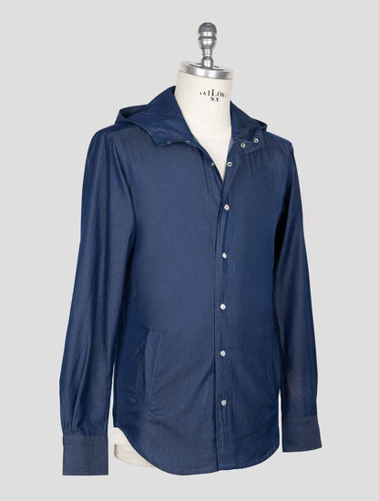 Kiton Blue Cotton Shirt Mariano