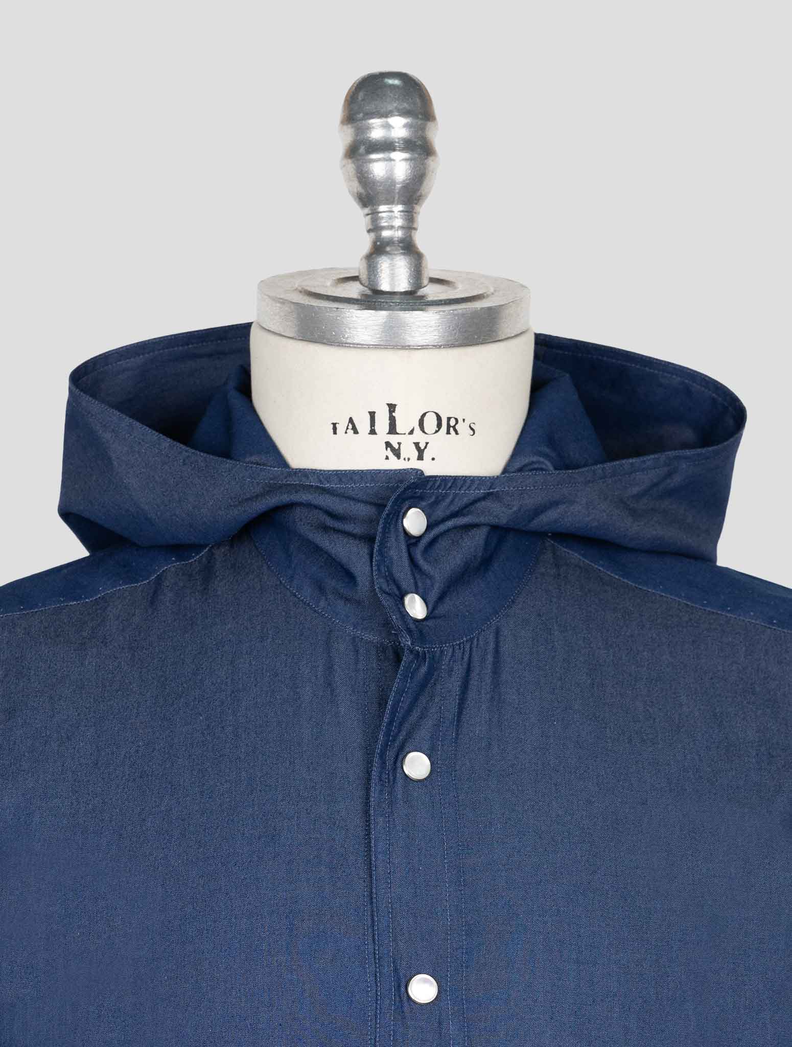 Kiton Blue Cotton Shirt Mariano