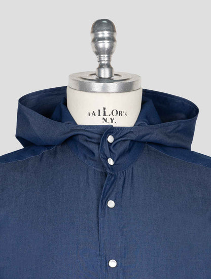 Kiton Blue Cotton Shirt Mariano