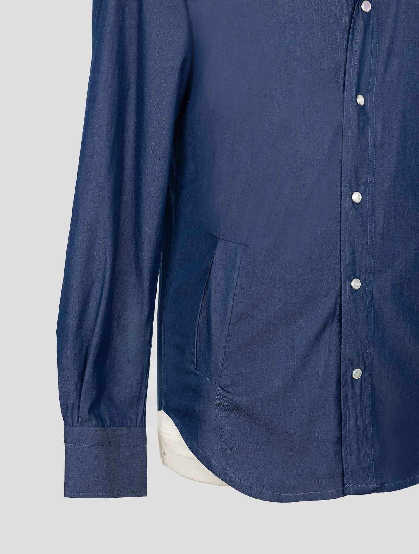 Kiton Blue Cotton Shirt Mariano