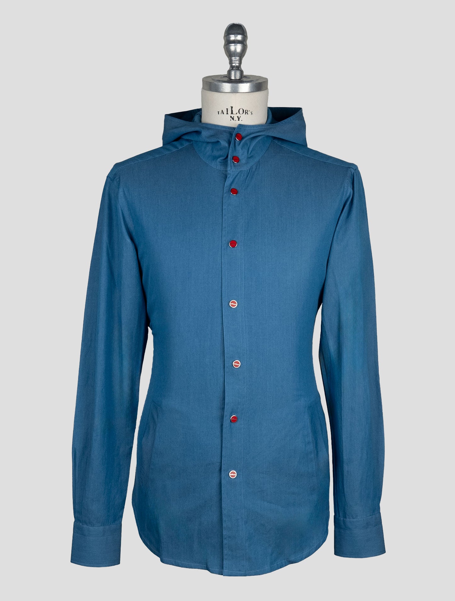 Kiton Blue Cotton Shirt Mariano
