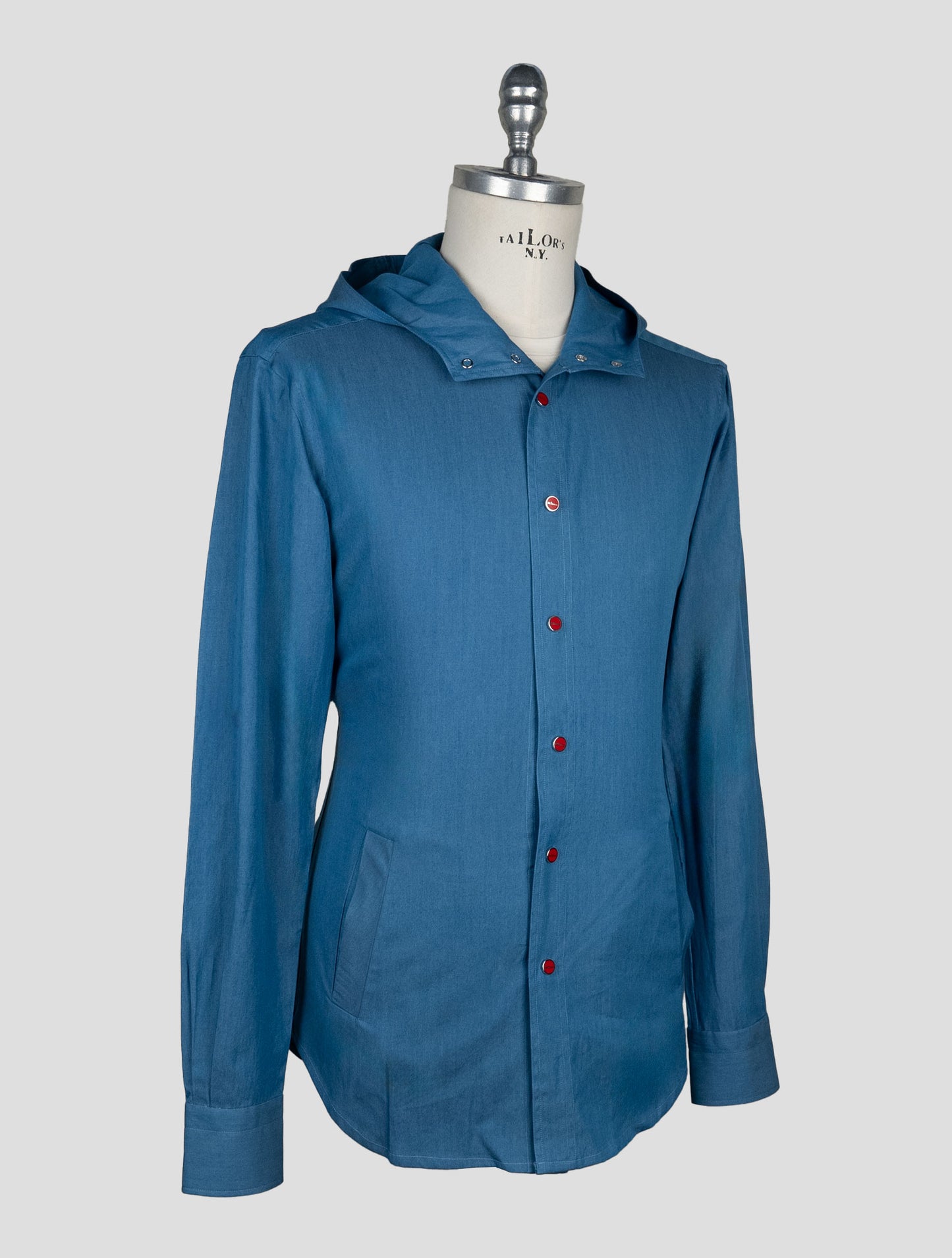 Kiton Blue Cotton Shirt Mariano