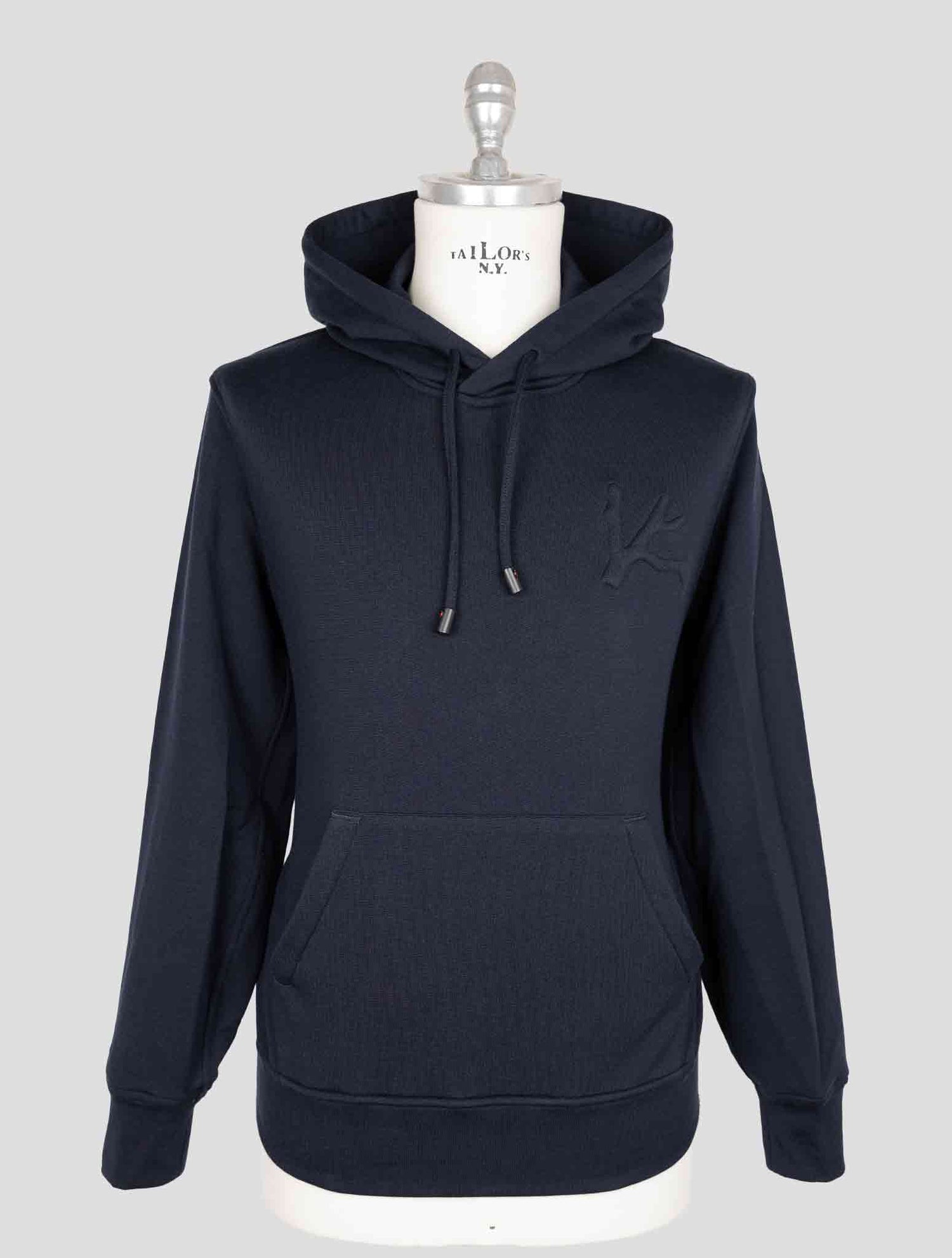 Isaia Blue Cotton Silk Pl Sweater Hoodie