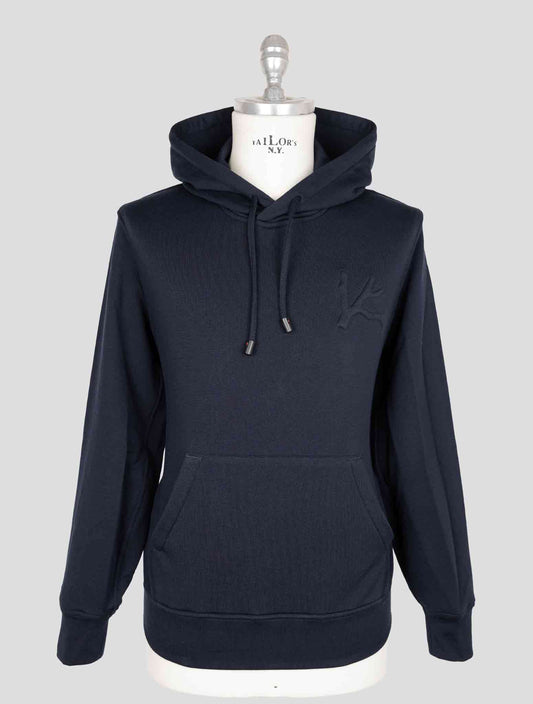 Isaia Blue Cotton Silk Pl Sweater Hoodie