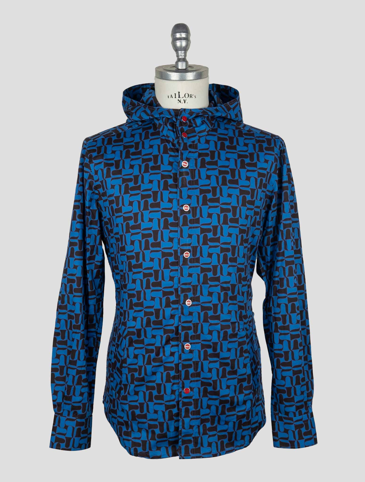 Kiton Blue Cotton Ea Shirt Mariano