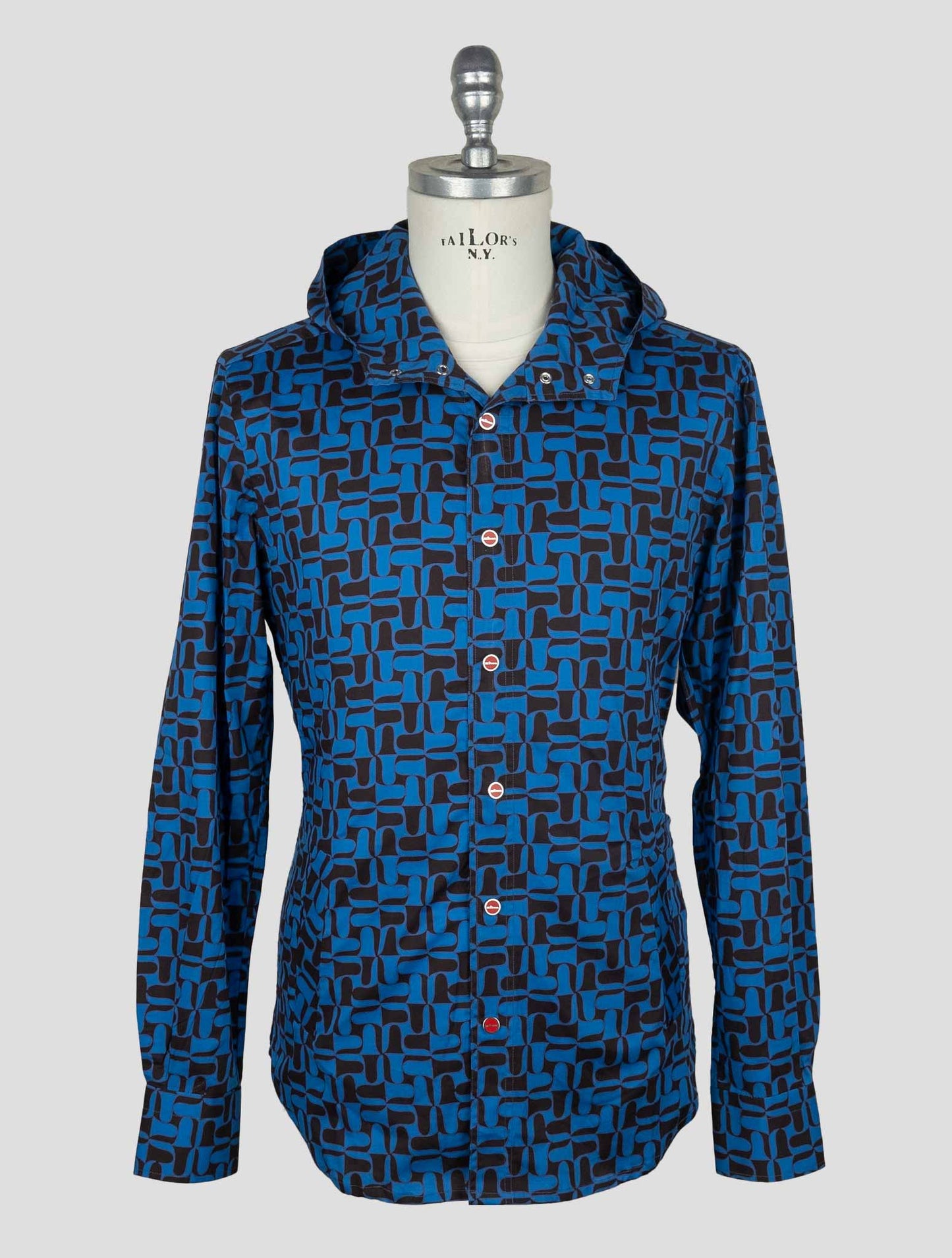 Kiton Blue Cotton Ea Shirt Mariano