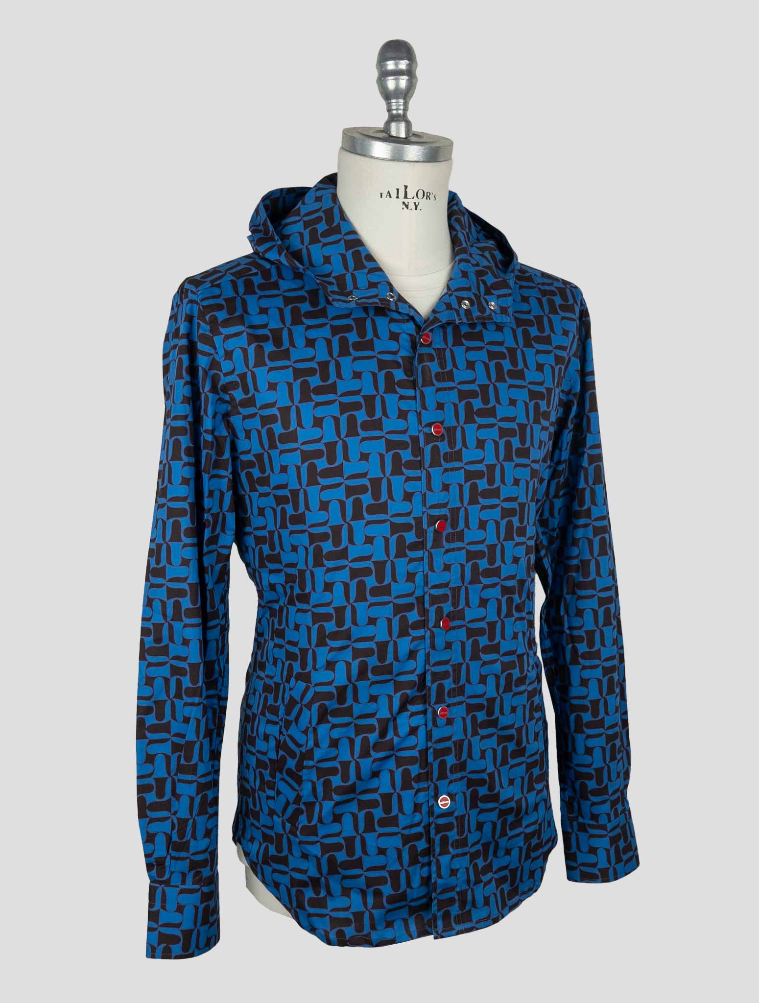 Kiton Blue Cotton Ea Shirt Mariano