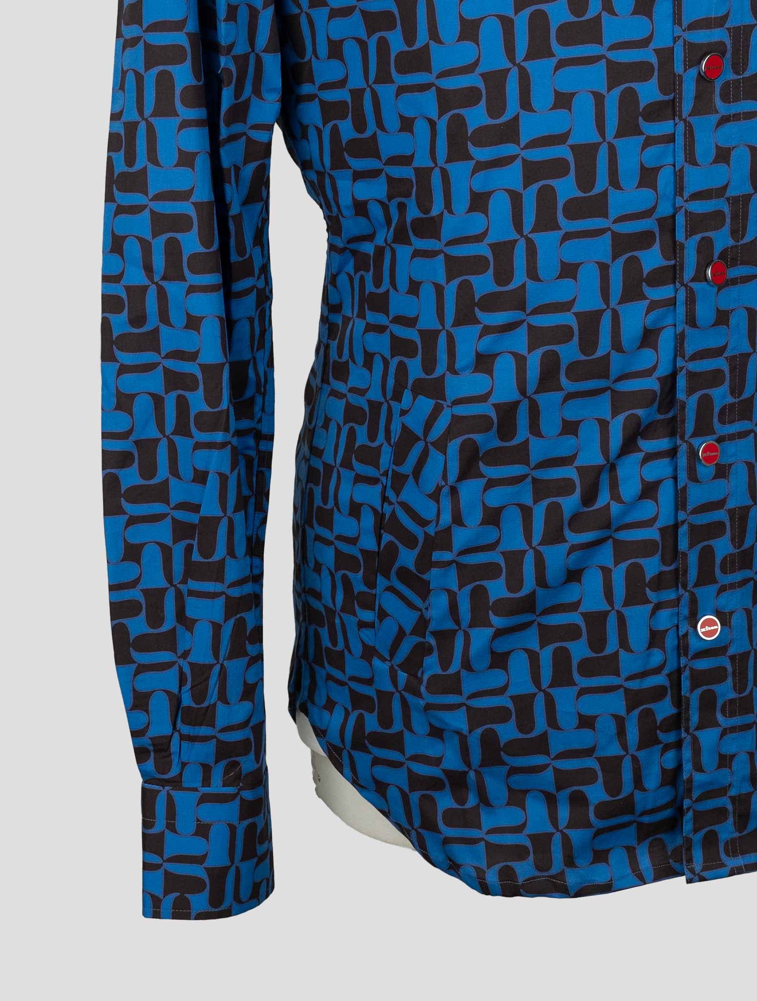 Kiton Blue Cotton Ea Shirt Mariano