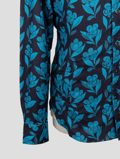 Kiton Blue Cotton  Shirt Mariano