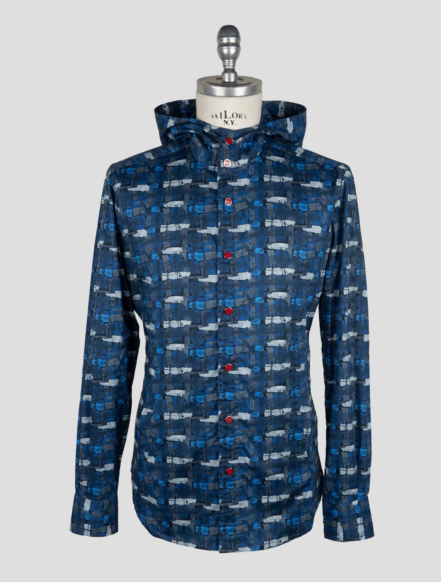 Kiton Blue Cotton Ea Shirt Mariano