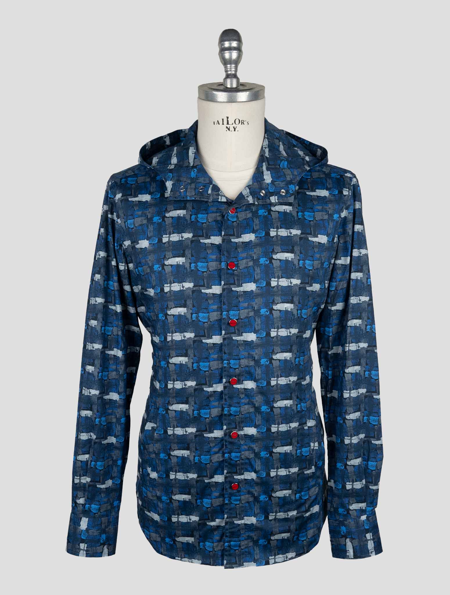 Kiton Blue Cotton Ea Shirt Mariano