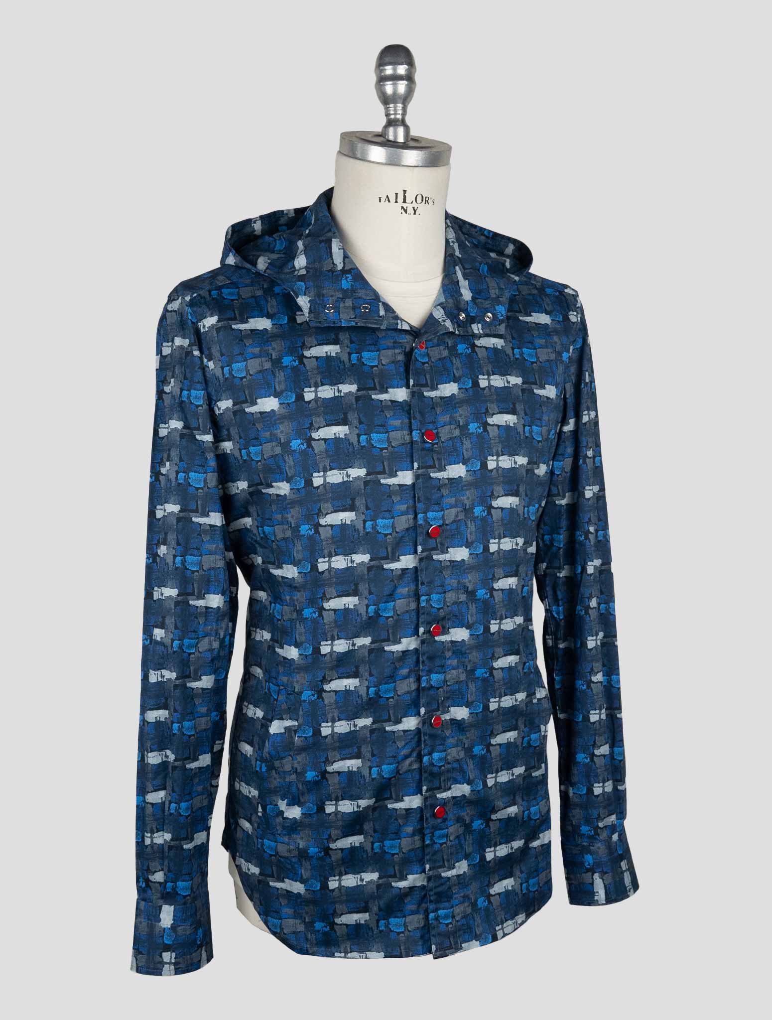 Kiton Blue Cotton Ea Shirt Mariano