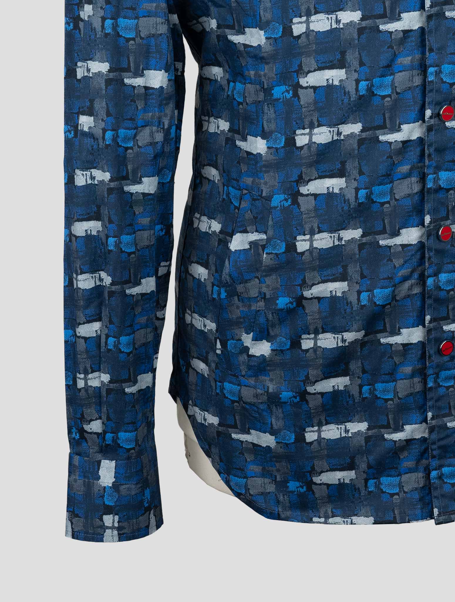 Kiton Blue Cotton Ea Shirt Mariano
