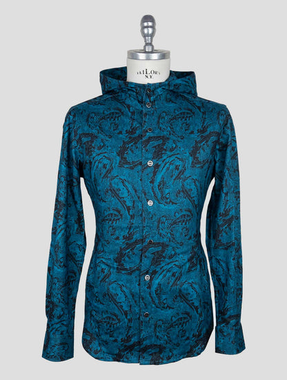 Kiton Blue Cotton  Shirt Mariano