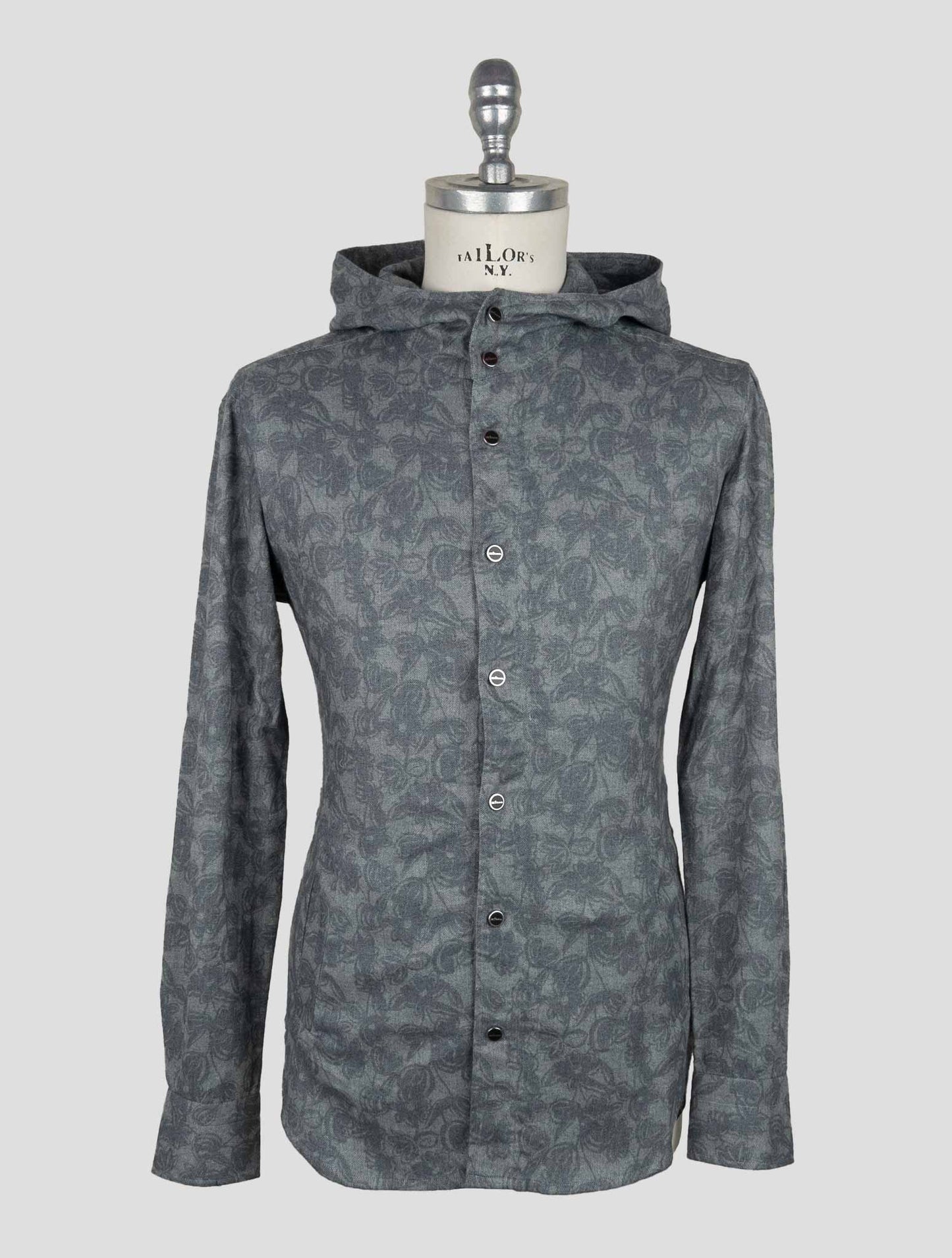 Kiton Gray Cotton Shirt Mariano