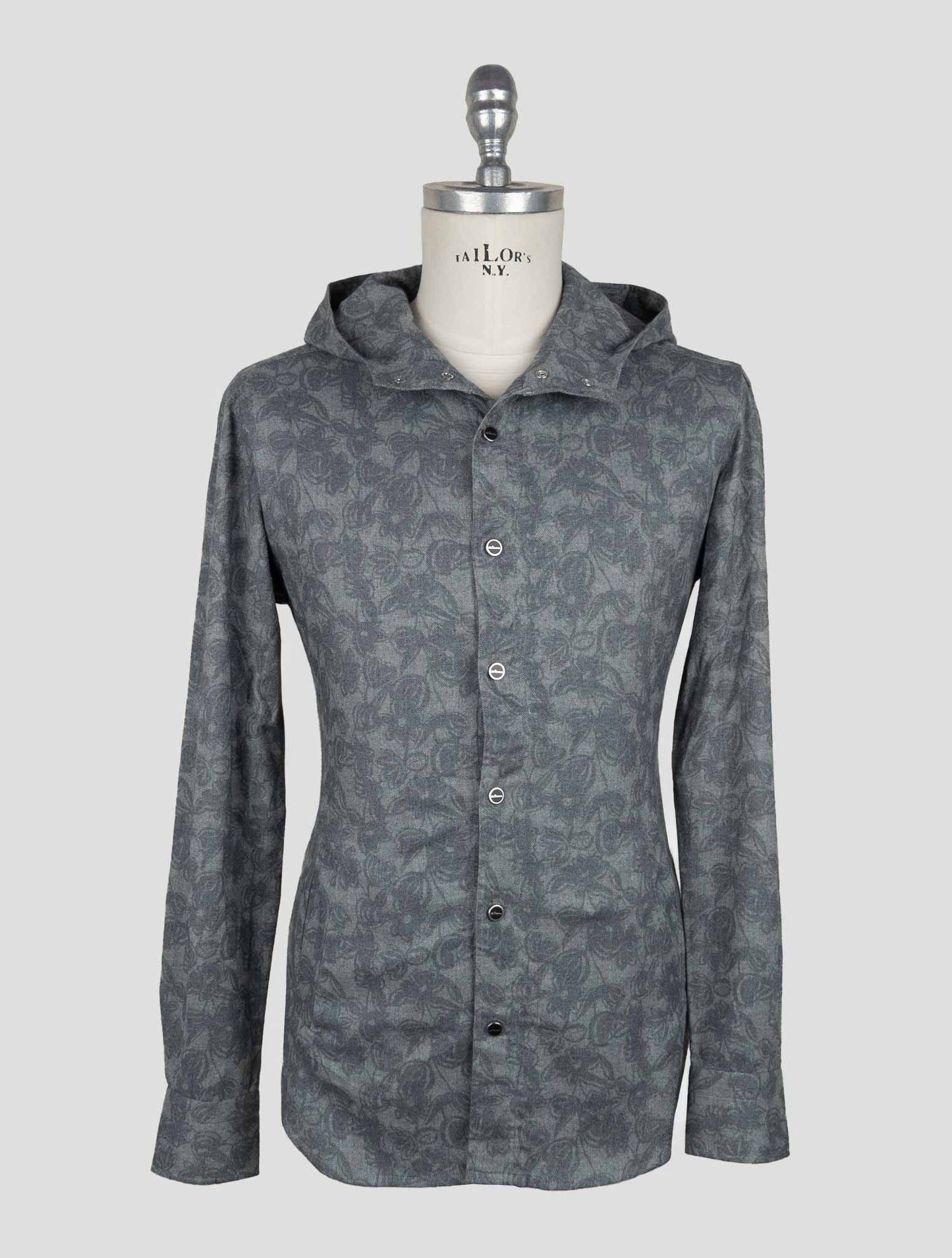 Kiton Gray Cotton Shirt Mariano