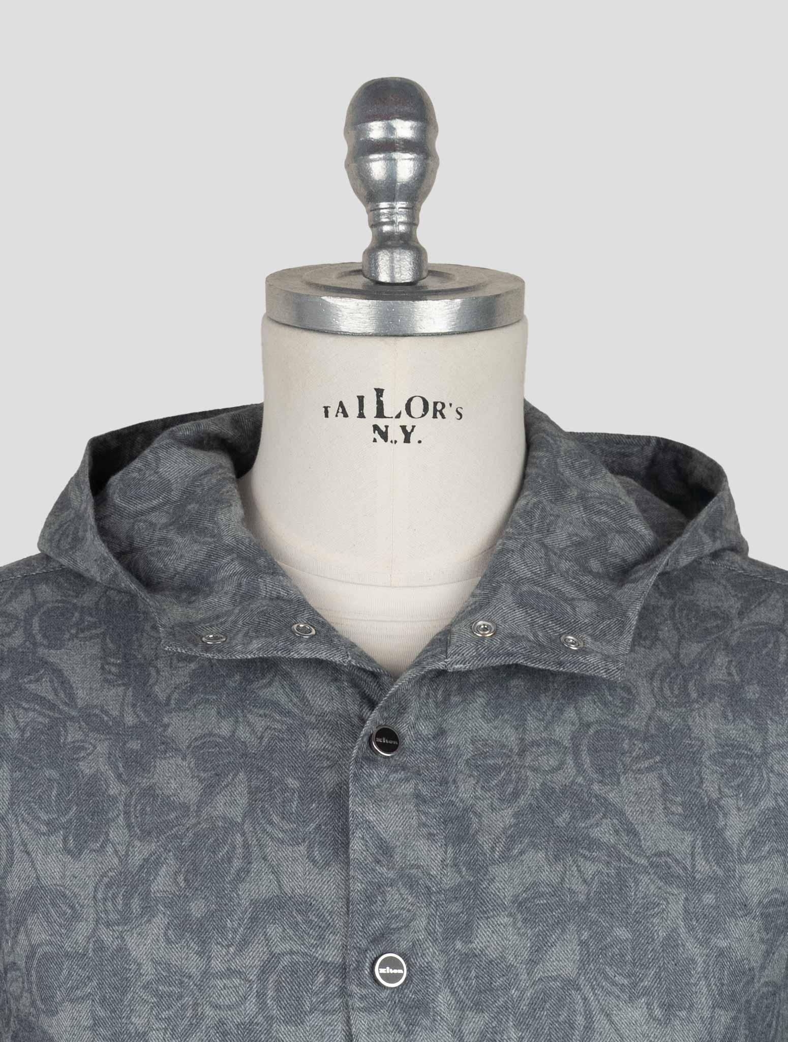 Kiton Gray Cotton Shirt Mariano