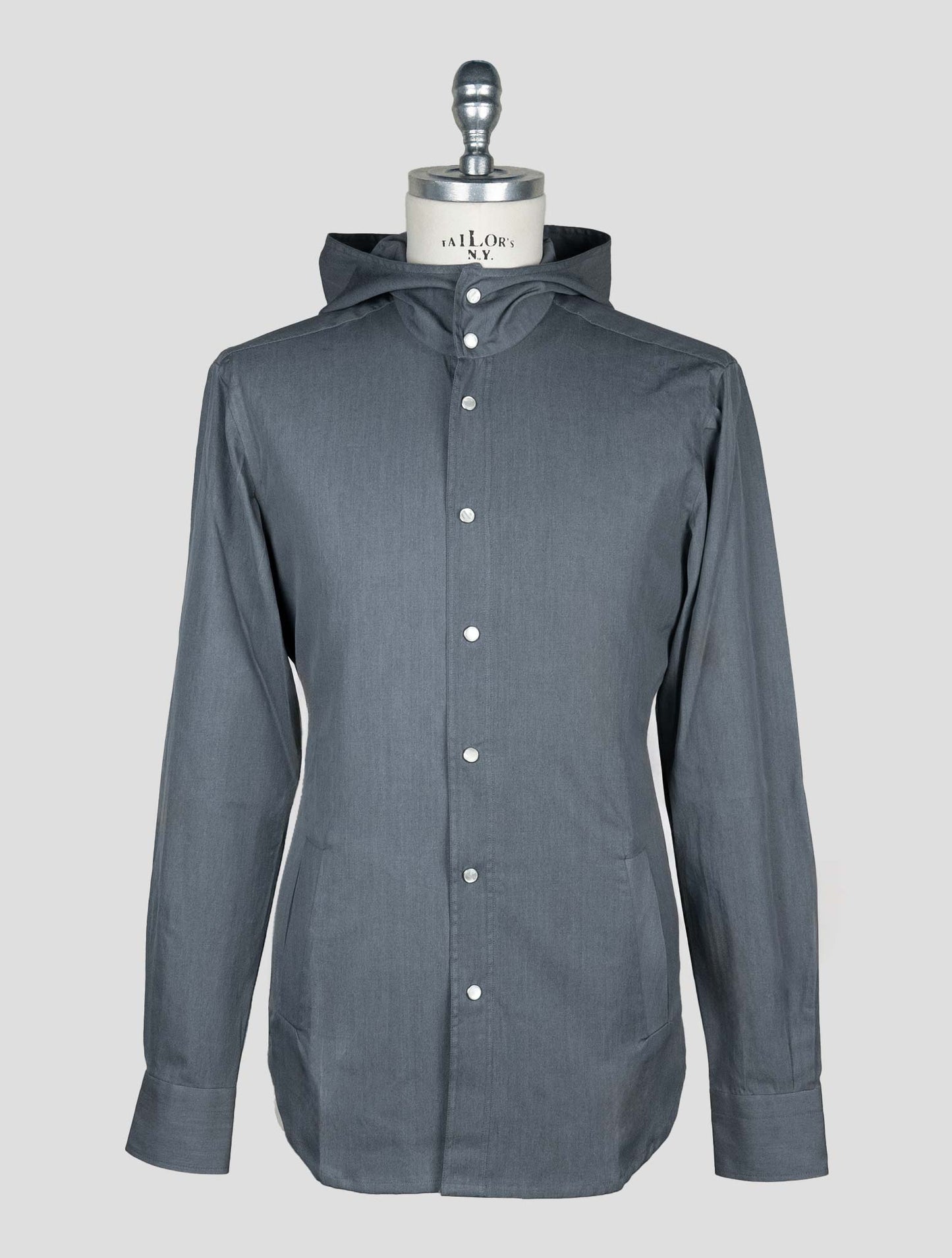 Kiton Gray Cotton Shirt Mariano
