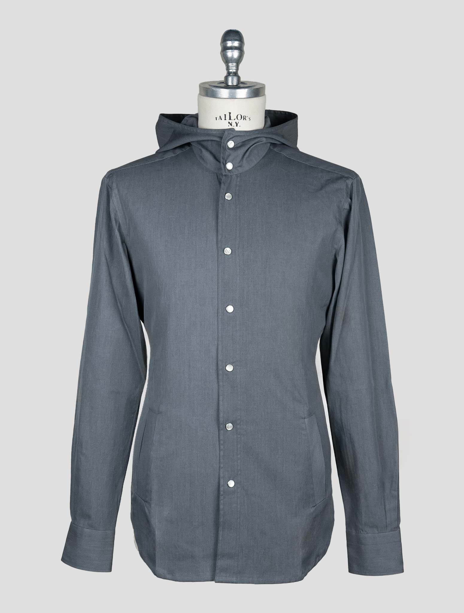 Kiton Gray Cotton Shirt Mariano