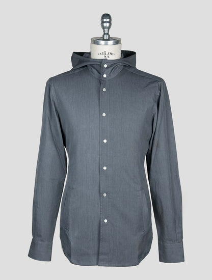 Kiton Gray Cotton Shirt Mariano
