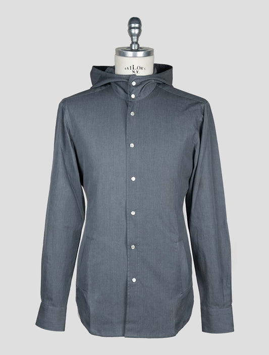Kiton Gray Cotton Shirt Mariano