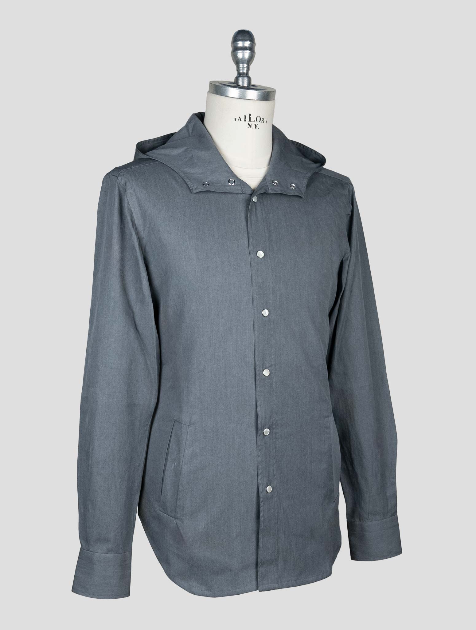 Kiton Gray Cotton Shirt Mariano