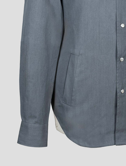 Kiton Gray Cotton Shirt Mariano