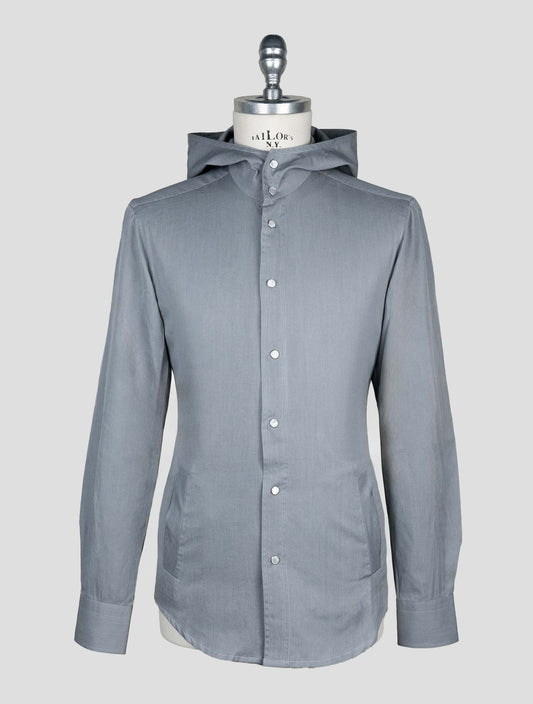 Kiton Gray Cotton Shirt Mariano