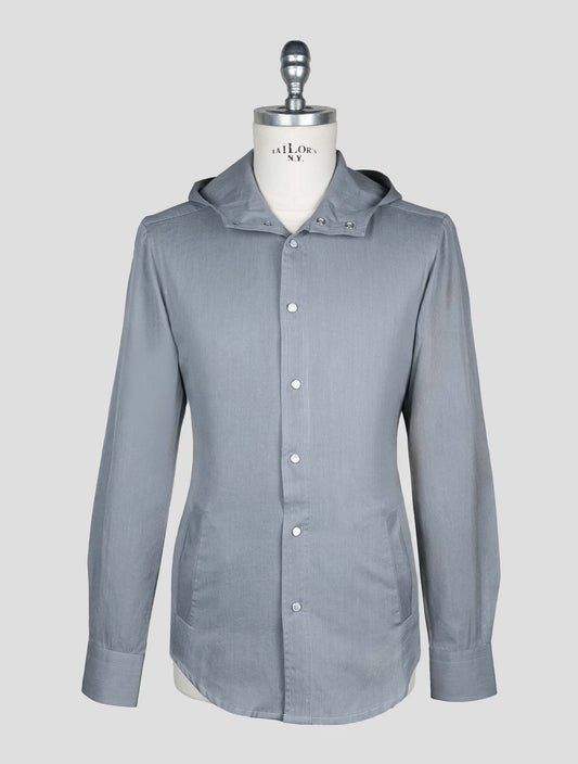 Kiton Gray Cotton Shirt Mariano
