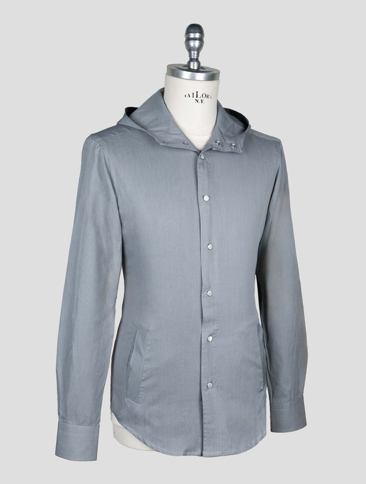 Kiton Gray Cotton Shirt Mariano