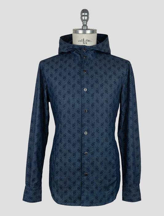 Kiton Blue Cotton  Shirt Mariano