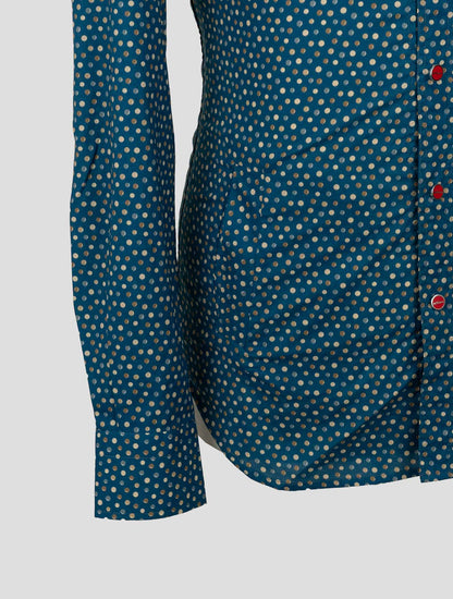Kiton Blue Cotton  Shirt Mariano