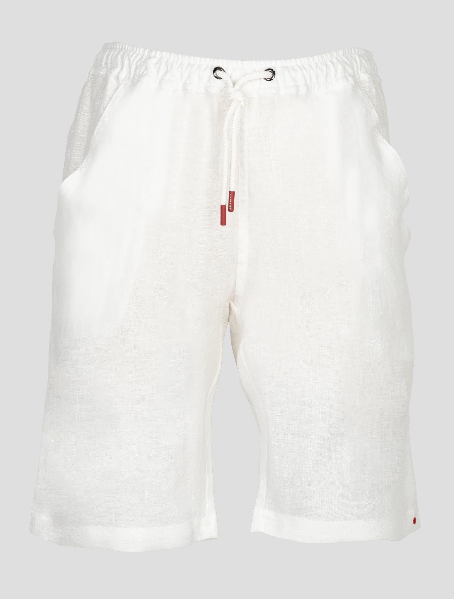 Kiton White Linen Short Pants