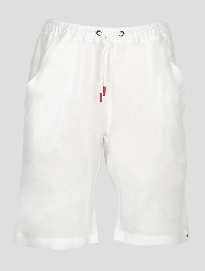 Kiton White Linen Short Pants