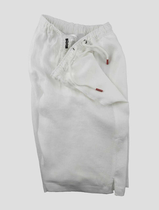 Kiton White Linen Short Pants