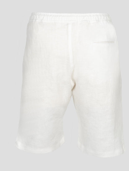 Kiton White Linen Short Pants